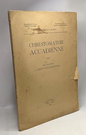 Imagen del vendedor de Chrestomathie accadienne - bibliothque du Muson VOLUME 12 a la venta por crealivres