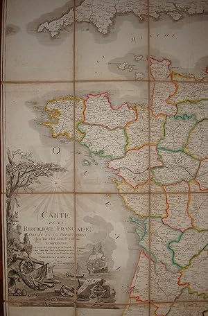 Carte de la République Française divisée en 102 départemens