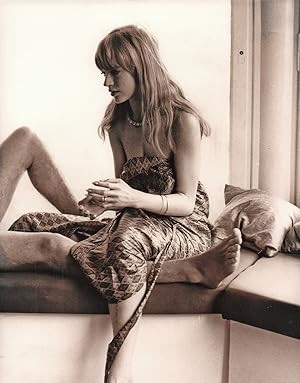 Bild des Verkufers fr The Girl on a Motorcycle (Oversize double weight sepia photograph of Marianne Faithfull on the set of the 1968 film) zum Verkauf von Royal Books, Inc., ABAA