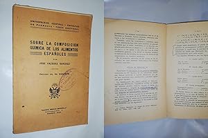 SOBRE LA COMPOSICIÓN QUÍMICA DE LOS ALIMENTOS ESPAÑOLES, JOSÉ VAZQUEZ SÁNCHEZ, 1932