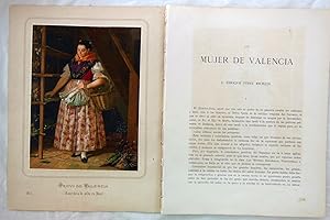 Imagen del vendedor de MUJER DE VALENCIA. Texto + Cromolitografa. a la venta por LIBRERA MAESTRO GOZALBO