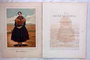 Imagen del vendedor de MUJER DE TERUEL. Texto + Cromolitografa. a la venta por LIBRERA MAESTRO GOZALBO