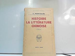 Seller image for G. Margoulis,. Histoire de la littrature chinoise : Prose for sale by JLG_livres anciens et modernes