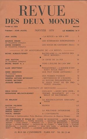 Image du vendeur pour Revue des deux mondes janvier 1979 - Collectif mis en vente par Book Hmisphres
