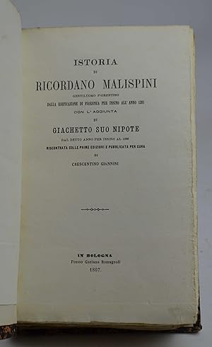 Istoria fiorentina. coll'aggiunta di Giachetto suo nipote Riscontrata colle prime edizioni e pub...