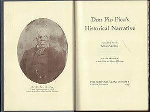 Immagine del venditore per Don Pio Pico's Historical Narrative venduto da Walkabout Books, ABAA