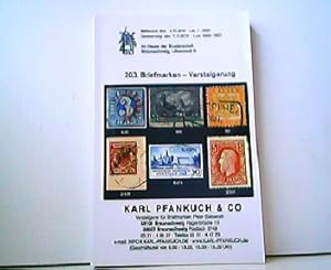 203. Briefmarken-Versteigerung im Hause der Bruderschaft Braunschweig, Löwenwall 9, 6.11. und 7.1...