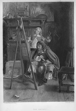 THE CRITIC After MEISSONIER Engraved by DESCLAUX,1879 Steel Engraving