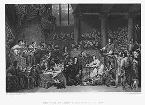THE TRIAL OF LORD WILLIAM RUSSELL IN 1863,1879 Steel Engraving