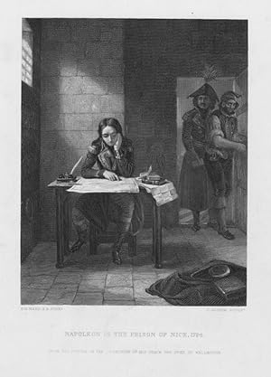 NAPOLEON IN THE PRISON OF NICE IN 1794 After E.M. WARD Engraved by OUTRIM,1879 Steel Engraving