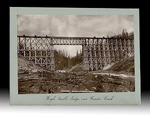 [CPR] 1880's Photograph of Railway Trestle Bridge over Cedar Creek in Selkirk Range, BC