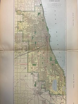 Map of Chicago from 1910 Hammond Atlas of the World