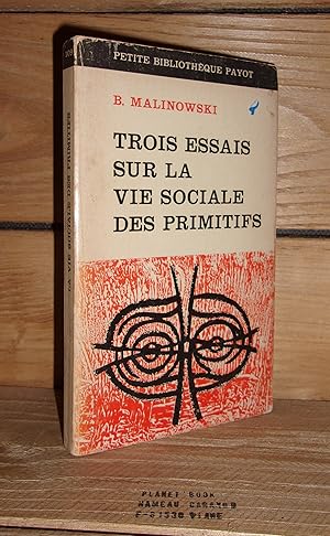 Bild des Verkufers fr TROIS ESSAIS SUR LA VIE SOCIALE DES PRIMITIFS zum Verkauf von Planet's books