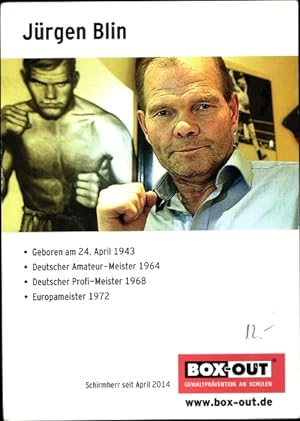 Ansichtskarte / Postkarte Jürgen Blin, Schwergewichtsboxer, Box Out