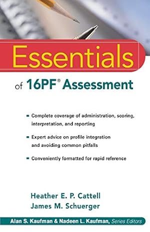 Immagine del venditore per Essentials of 16PF Assessment venduto da Pieuler Store