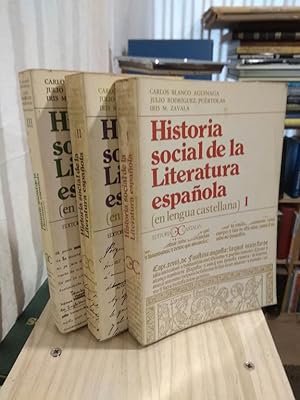 Imagen del vendedor de Historia social de la Literatura espaola (en lengua castellana) tres tomos a la venta por Libros Antuano