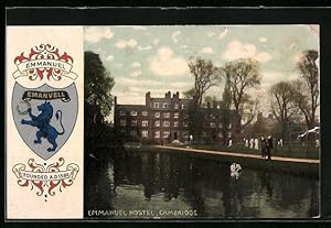 Postcard Cambridge, Emmanuel Hostel, Wappen Emmanuel