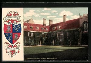 Postcard Cambridge, Corpus Christi College, Wappen Corpus Christi