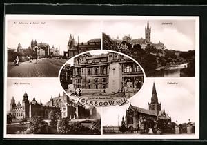 Bild des Verkufers fr Postcard Glasgow, Art Galleries, Cathedral, Cenotaph George Square zum Verkauf von Bartko-Reher