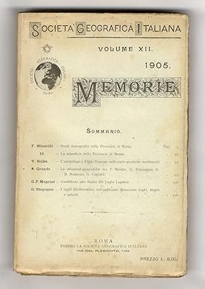 Memorie. Volume XII. 1905.