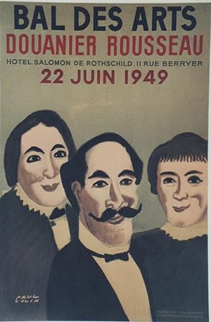 "BAL DES ARTS DOUANIER ROUSSEAU 1949" Affiche originale entoilée / Litho par Paul COLIN / Imp. BE...