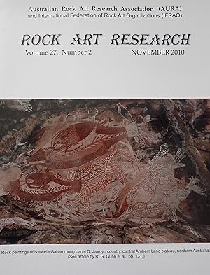 Imagen del vendedor de Rock Art Research (Volume 27, Number 2, November 2010) a la venta por Weekly Reader