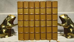 Writings of John Greenleaf Whittier. 7 volumes, 1888, 3/4 morocco and marbled boards fine binding