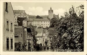 Ansichtskarte / Postkarte Colditz in Sachsen, Mühlgraben, Blick zum Schloss