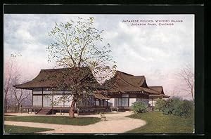 Postcard Chicago, IL, Japanese Houses, Wooded Island at Jackson Park