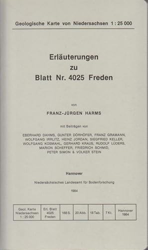 Geologische Karte von Niedersachsen Bl. 4025. Freden (Leine). 1 Band (Erläuterungen) + 7 Karten.