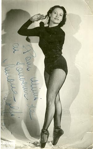 "Simone BICOLFI" Photo originale dédicacée pour MIMI (STUDIO SINCLAIR Marseille 1953)