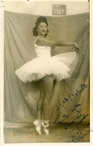 "Alice LAGOUDE" Photo originale dédicacée à Mlle Marthe BATAILLE professeur de danse à Marseille ...