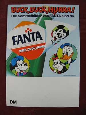 Kiosk-Plakat: Duck, Duck, Hurra! Die Sammelbilder von FANTA sind da.