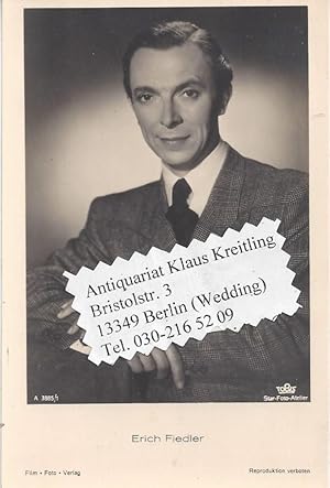 Bild des Verkufers fr Erich Fiedler - Deutscher Filmschauspieler ( 1901 - 1981 ) zum Verkauf von Klaus Kreitling