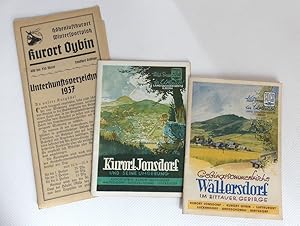 Bild des Verkufers fr 1. Gebirgssommerfrische Waltersdorf im Zittauer Gebirge 2. Kurort Jonsdorf und seine Umgebung 3. Kurort Oybin Unterkunftsverzeichnis 1937. zum Verkauf von Antiquariat Maralt