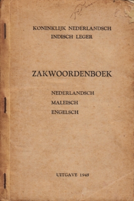 Zakwoordenboek Nederlandsch, Maleisch, Engelsch.