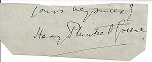 Seller image for [Harry Plunket Greene, Irish baritone singer.] Autograph Signature and valediction cut from letter. for sale by Richard M. Ford Ltd