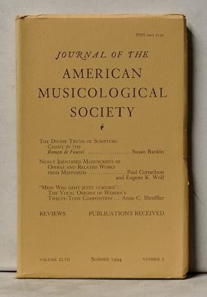 Seller image for Journal of the American Musicological Society, Volume 47, Number 2 (Summer 1994) for sale by Cat's Cradle Books