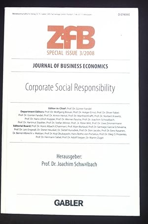 Seller image for Corporate Social Responsibility ZfB Special Issue 3/2008 for sale by books4less (Versandantiquariat Petra Gros GmbH & Co. KG)