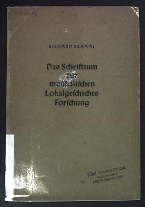 Seller image for Das Schrifttum zur musikalischen Lokalgeschichtsforschung. Ein Nachschlagewerk. for sale by books4less (Versandantiquariat Petra Gros GmbH & Co. KG)