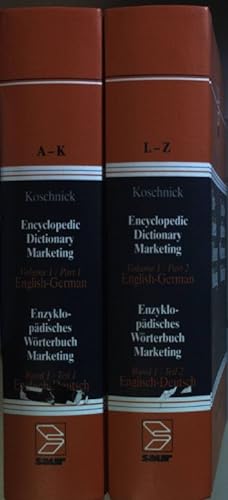 Immagine del venditore per Encyclopedic dictionary marketing/ Enzyklopdisches Wrterbuch Marketing: English-German (in 2 parts) - A - Z. venduto da books4less (Versandantiquariat Petra Gros GmbH & Co. KG)