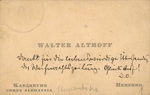 Studentika Ansichtskarte / Postkarte Walter Althoff, Karlsruhe Corps Alemannia, Herford