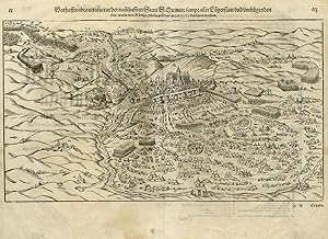 Antique Print-Saint Quentin during siege of 1557-France-Munster-Anonymous-1592