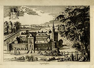 Antique Print-View of Logenhaghen castle in Belgium-Sanderus-Anonymous-1732