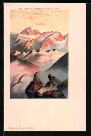 Postcard Cerro de Aconcagua, Höchster Berg Süd-Amerikas