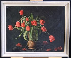 Blumenstillleben mit roten Tulpen, 1. Hälfte 20. Jh.