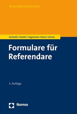 Imagen del vendedor de Formulare Fur Referendare -Language: German a la venta por GreatBookPrices