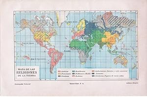 Imagen del vendedor de LAMINA V07859: Mapa de las religiones del mundo a la venta por EL BOLETIN