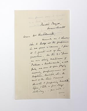 Image du vendeur pour An Original Letter Written and Signed by Sir Johnston Forbes-Robertson mis en vente par Lasting Words Ltd