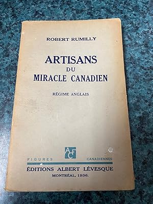 Imagen del vendedor de Artisans du miracle canadien. Rgime anglais a la venta por LIBRAIRIE ICITTE (LONGUEUIL)